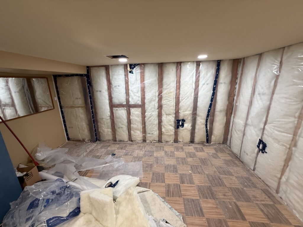 Basement insulation and vapour barrier installation in Calgary by Renovo Painting Inc