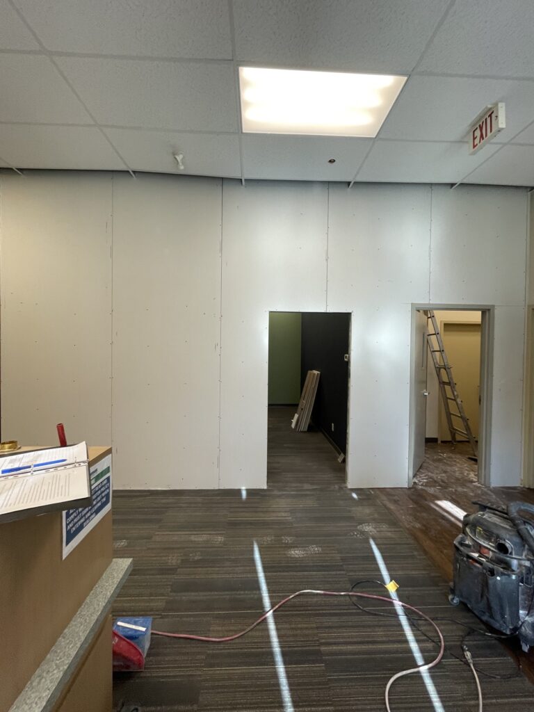 Commercial office build-out — framing and drywall by Renovo Painting Inc, Calgary
